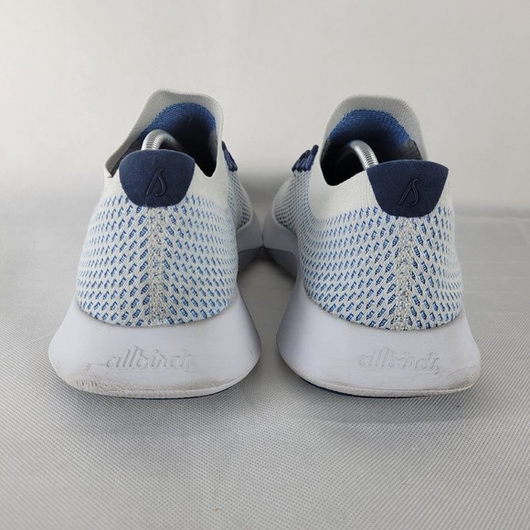 Allbirds Tree Dasher 2 Mens Size 12.5 Blizzard White Blue Running Shoes No Laces